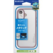 PM-A24AUCTMPN [iPhone 16用 ケース ソフト カバー 衝撃吸収 薄型 カメラレンズ保護設計 メタリックピンク]