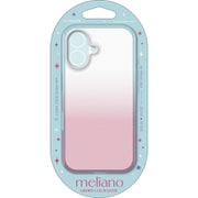PM-A24AUCWCGPND [iPhone 16用 ケース ソフト カバー 耐衝撃 カメラレンズ保護設計 グリッターグラデーション ストラップホールシート付 meliano ピーチ]