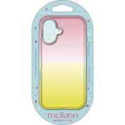 PM-A24AUCWCPNYL [iPhone 16用 ケース ソフト カバー 耐衝撃 カメラレンズ保護設計 グラデーション ストラップホールシート付 meliano ピーチ×ミモザ]