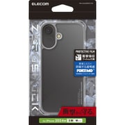 PM-A24AZEROT2CR [iPhone 16用 ケース ハイブリッド カバー フォルティモ 衝撃吸収 ストラップホール付 黄変防止 フィルム付 ZEROSHOCK クリア]