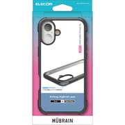 PM-A24BHVAIRBK [iPhone 16 Plus用 ケース ハイブリッド カバー 衝撃吸収 軽量 カメラ周り保護 MUBRAIN ブラック×クリアブラック]