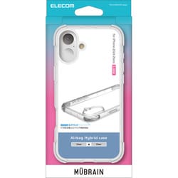 PM-A24BHVAIRCR [iPhone 16 Plus用 ケース ハイブリッド カバー 衝撃吸収 軽量 カメラ周り保護 MUBRAIN クリア×クリア]