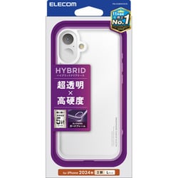 PM-A24BHVCKCR [iPhone 16 Plus用 ケース ハイブリッド カバー 衝撃吸収 カメラレンズ保護設計 ストラップホール付 硬度5H クリア]