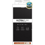 PM-A24BPLFUCB [iPhone 16 Plus用 ケース レザー カバー 手帳型 マグネット フラップ 衝撃吸収 超軽量 薄型 スタンド機能付 カードケース機能付 UltraSlim カーボンブラック]