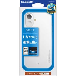 PM-A24BUCTCR [iPhone 16 Plus用 ケース ソフト カバー 衝撃吸収 薄型 カメラレンズ保護設計 ストラップホール付 クリア]