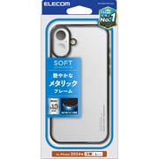PM-A24BUCTMBK [iPhone 16 Plus用 ケース ソフト カバー 衝撃吸収 薄型 カメラレンズ保護設計 メタリックブラック]