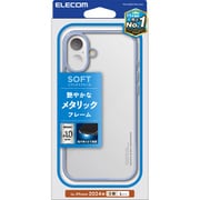 PM-A24BUCTMBU [iPhone 16 Plus用 ケース ソフト カバー 衝撃吸収 薄型 カメラレンズ保護設計 メタリックペールブルー]