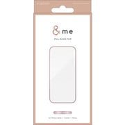 PM-A24CFLGGRPNM [iPhone 16 Pro用 ガラスフィルム 高透明 全面保護 強化ガラス 表面硬度10H メタリックカラーフレームデザイン 指紋防止 飛散防止 貼り付けツール付 気泡防止 ＆me ピンクゴールド]