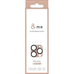 PM-A24CFLLP6PN [iPhone 16 Pro/iPhone 16 Pro Max用 カメラフィルム ガラス カメラ全体保護 全面グリッター 高透明 強化ガラス 表面硬度10H 指紋防止 飛散防止 カメラレンズ保護カバー ＆me ピンク]
