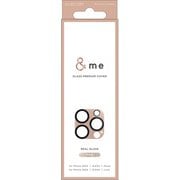 PM-A24CFLLP6PN [iPhone 16 Pro/iPhone 16 Pro Max用 カメラフィルム ガラス カメラ全体保護 全面グリッター 高透明 強化ガラス 表面硬度10H 指紋防止 飛散防止 カメラレンズ保護カバー ＆me ピンク]
