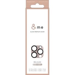 PM-A24CFLLP6PU [iPhone 16 Pro/iPhone 16 Pro Max用 カメラフィルム ガラス カメラ全体保護 全面グリッター 高透明 強化ガラス 表面硬度10H 指紋防止 飛散防止 カメラレンズ保護カバー ＆me ラベンダー]