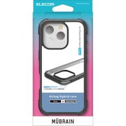 PM-A24CHVAIRBK [iPhone 16 Pro用 ケース ハイブリッド カバー 衝撃吸収 軽量 カメラ周り保護 MUBRAIN ブラック×クリアブラック]