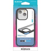 PM-A24CHVAIRBK2 [iPhone 16 Pro用 ケース ハイブリッド カバー 衝撃吸収 軽量 カメラ周り保護 MUBRAIN ブラック×クリアグリーン]