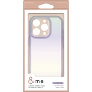 PM-A24CHVCAPU [iPhone 16 Pro用 ケース ハイブリッド カバー 衝撃吸収 カメラレンズ保護設計 ストラップホール付 オーロラ ストラップホールシート付 ＆me ラベンダー]