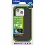 PM-A24CHVSCSTBK [iPhone 16 Pro用 ケース ハイブリッド シリコン カバー カメラレンズ保護設計 磁力吸着ワイヤレス充電対応 スタンド機能付 アンチダストコート ブラック]