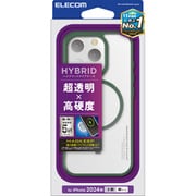 PM-A24CMAG03GN [iPhone 16 Pro用 ケース ハイブリッド カバー 衝撃吸収 カメラレンズ保護設計 磁力吸着ワイヤレス充電対応 硬度5H ディープグリーン]