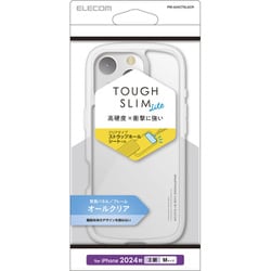 PM-A24CTSLACR [iPhone 16 Pro用 ケース ハイブリッド カバー 衝撃吸収 軽量 薄型 ストラップホール付 硬度5H ストラップホールシート付 TOUGH SLIM LITE クリア]