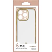 PM-A24CUCTMLGB [iPhone 16 Pro用 ケース ソフト カバー 衝撃吸収 カメラレンズ保護設計 ストラップホール付 メタリックライン ＆me グレージュ]