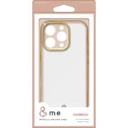 PM-A24CUCTMLPN [iPhone 16 Pro用 ケース ソフト カバー 衝撃吸収 カメラレンズ保護設計 ストラップホール付 メタリックライン ＆me ピンク]