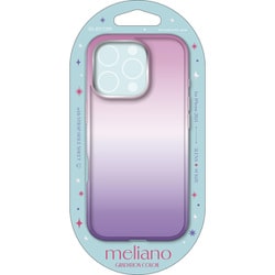 PM-A24CUCWCPNPU [iPhone 16 Pro用 ケース ソフト カバー 耐衝撃 カメラレンズ保護設計 グラデーション ストラップホールシート付 meliano サクラ×ラベンダー]