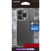 PM-A24CZEROT2CR [iPhone 16 Pro用 ケース ハイブリッド カバー フォルティモ 衝撃吸収 ストラップホール付 黄変防止 フィルム付 ZEROSHOCK クリア]
