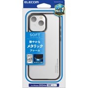 PM-A24DUCTMBK [iPhone 16 Pro Max用 ケース ソフト カバー 衝撃吸収 薄型 カメラレンズ保護設計 メタリックブラック]