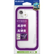 PMCA24AHVCKCR [iPhone 16用 ケース ハイブリッド カバー 衝撃吸収 カメラレンズ保護設計 ストラップホール付 硬度5H クリア]