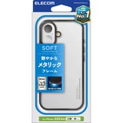 PMCA24AUCTMBK [iPhone 16用 ケース ソフト カバー 衝撃吸収 薄型 カメラレンズ保護設計 メタリックブラック]