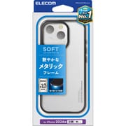 PMCA24CUCTMBK [iPhone 16 Pro用 ケース ソフト カバー 衝撃吸収 薄型 カメラレンズ保護設計 メタリックブラック]