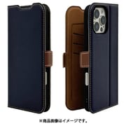 8268IP467PBSMNVB [iPhone 16 Pro Max用 手帳型ケース 薄型 カード入れ スタンド機能 衝撃吸収 シンプル サイドマグネット NV BR]