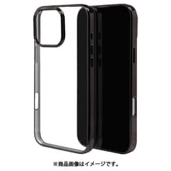 8275IP467PTPBK [iPhone 16 Pro Max用 ソフトケース TPU メタルフレーム 衝撃吸収 ワイヤレス充電対応 ブラック]