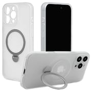 8392-IP467PZSFSLWH [iPhone 16 Pro Max用 ZEROSAFE Shaft ハイブリッドケース TPU＋PC カメラ周囲保護 Magsafe対応 360°回転スタンド フロストホワイト]