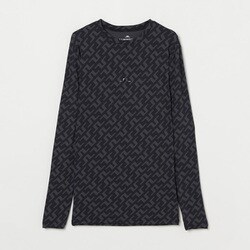 071-22913-46-019 [ゴルフウェアメンズ M24B Thor Long Sleeve Printed シャツ 046 ブラック]