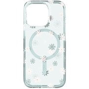 702316375 [ミラノ スナップ グリーン雛菊花柄 iPhone 16 Pro プレミアムスマホケース 黄ばみ防止 加工 4m落下試験合格 MagSafe対応 ダイヤモンドより強力な炭素原子グラフェン＋SGDsリサイクル材 米軍MIL規格標準品]