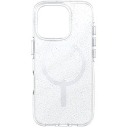 702316391 [ミラノ スナップ 銀輝グリッター iPhone 16 Pro プレミアムスマホケース 4m落下試験合格 MagSafe対応 黄ばみ防止 クリアケース ダイヤモンドより強力な炭素原子グラフェン＋SGDsリサイクル材 米軍MIL規格標準品]