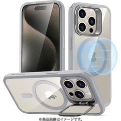 ESR Classic Hybrid Case with Stash Stand （HaloLock） for iPhone 15 Pro -Clear Grey [iPhone 15 Pro用 カメラリングスタンド付 クリアハイブリッド Magsafe ケース]