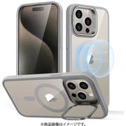 ESR Classic Hybrid Case with Stash Stand （HaloLock） for iPhone 15 Pro Max - Clear Grey [iPhone 15 Pro Max用 カメラリングスタンド付 クリアハイブリッド Magsafe ケース]