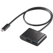 USB Type-C HDMI 変換アダプタ USB Aポート 4K/60Hz PD140W ケーブル長50cm HDR対応 ブラック AD-ALCPHDPD02