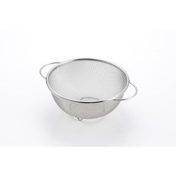ステンレス製 両手付 丸型 ザル 17cm 脚付 1686194