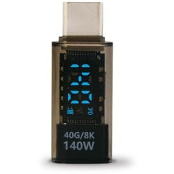 USB4対応 TYPE-C 電力ディスプレイ スケルトンブラック TCTC-DSP-SBK
