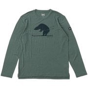 スキー カール Tシャツ SNMP02066 80B BALSAM GREEN/BLUEBERRY Mサイズ [フィットネス 長袖シャツ メンズ]