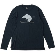 スキー カール Tシャツ SNMP02066 X05 BLUEBERRY/VAPOR GREY Lサイズ [フィットネス 長袖シャツ メンズ]