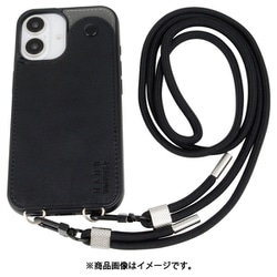 MD75548-1 [iPhone 16用 背面型ケース ストラップバイカラー BK]