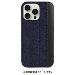 MD75554-1 [iPhone 16 Pro用 背面型ケース スタンドデニム ID]