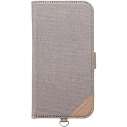 PG-24AFP11GY [iPhone 16用 フリップカバー キャンバス/ライトグレー]