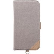 PG-24AFP11GY [iPhone 16用 フリップカバー キャンバス/ライトグレー]