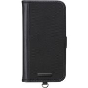 PG-24AFP13BK [iPhone 16用 フリップカバー ナイロンメッシュ調/ブラック]