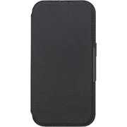 PG-24AGF04BK [iPhone 16用 ガラスフリップケース ナイロンメッシュ調/ブラック]