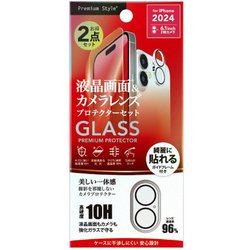 PG-24AGLPST [iPhone 16用 液晶保護ガラス カメラプロテクターセット/高透明]