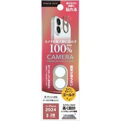 PG-24ALGD08GD [iPhone 16/16 Plus用 カメラレンズフレーム ラインストーン/ゴールド]